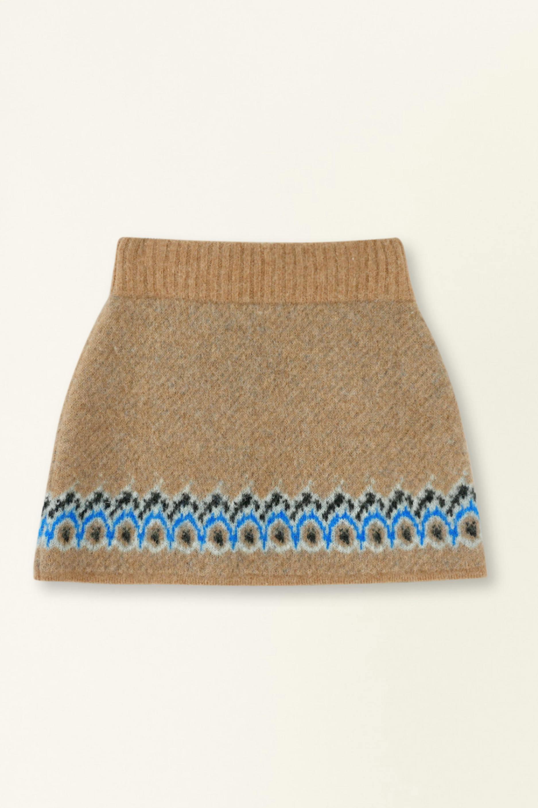 Arosa Brushed Fairisle Knit Mini Skirt in Glacial