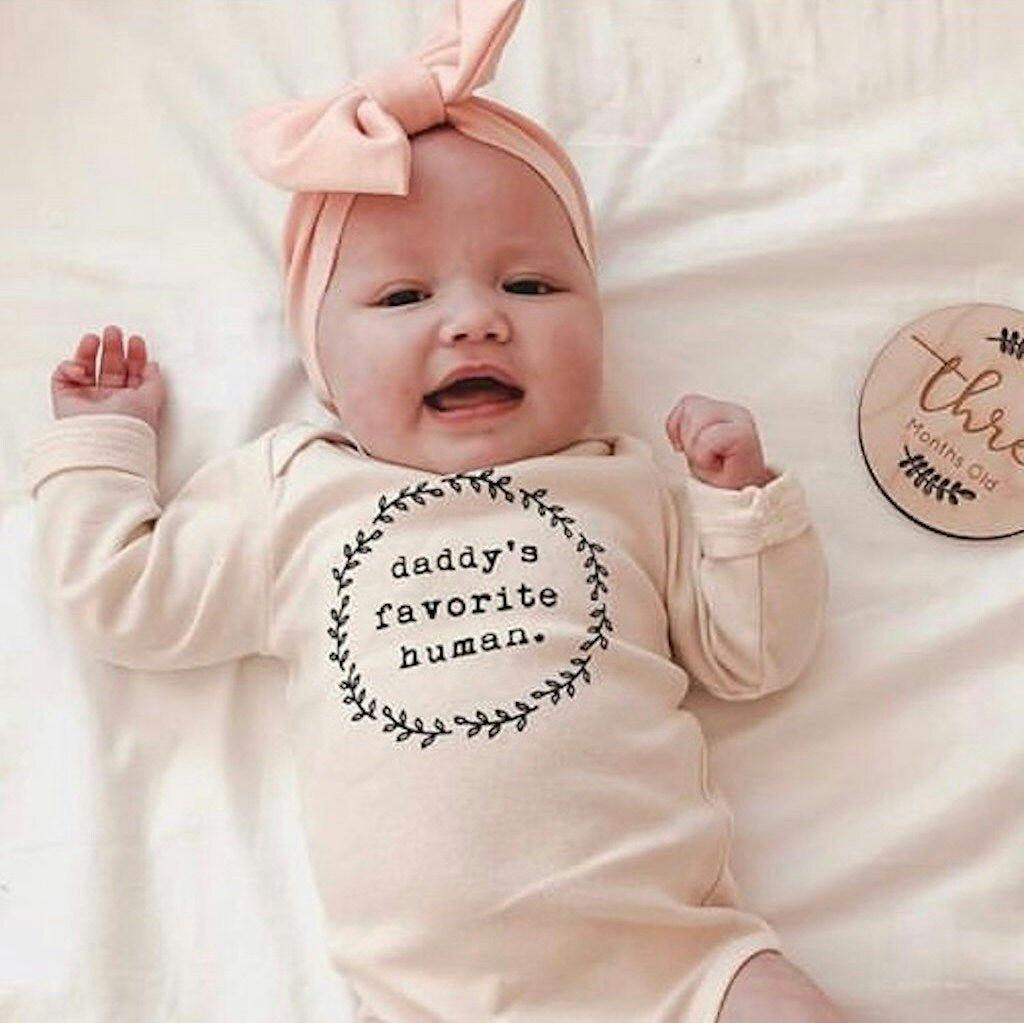 Daddy's Favorite Human Organic Bodysuit Long Sleeve