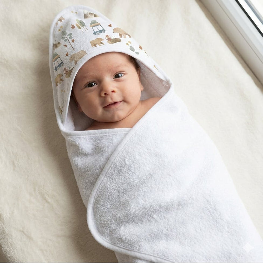 Forest Adventure Pima Hooded Towel