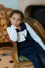 Robe fille Malice en velours avec noeud