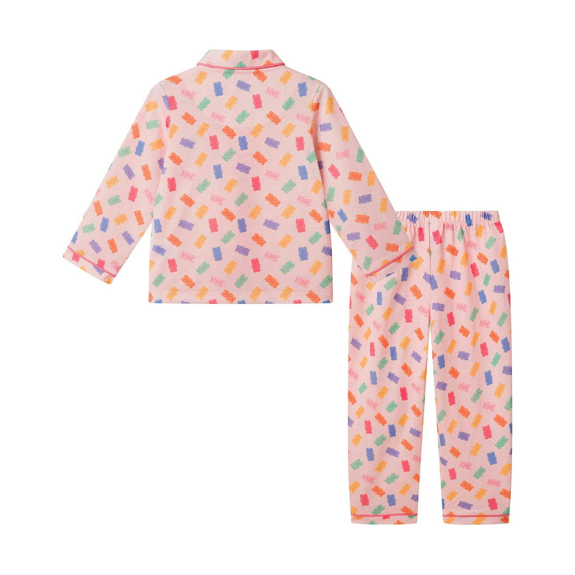 Girls (2-4) Buttondown Pajama Set | Gummy Bears - Pink