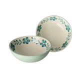 Ceramic Salad Bowl with Hand-painted Green Flower Vine - Large - 27.73 oz