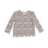 Leopard - Long Sleeve Lettuce Edge Tunic Top