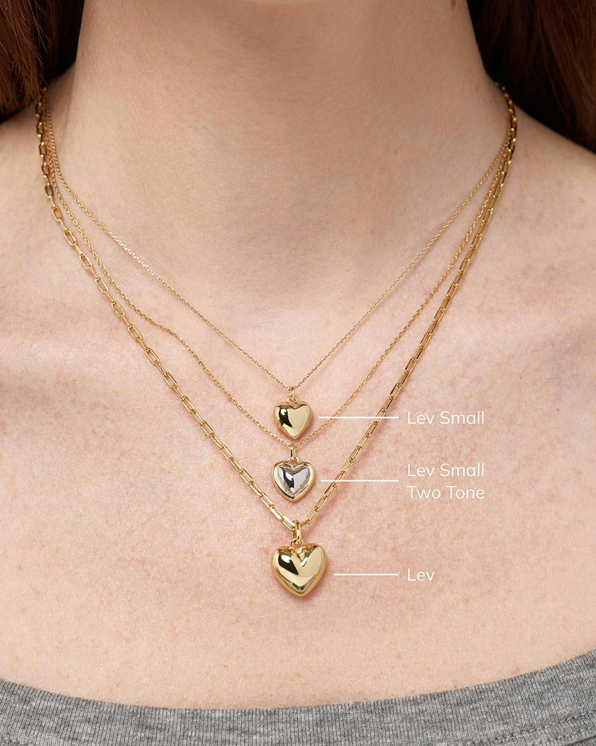 Gold Heart Necklace - Lev Small