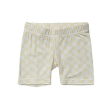 Girls Biker Shorts in Checkered in Rutabaga