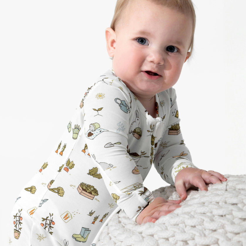 Bunny Garden Bamboo Convertible Footie
