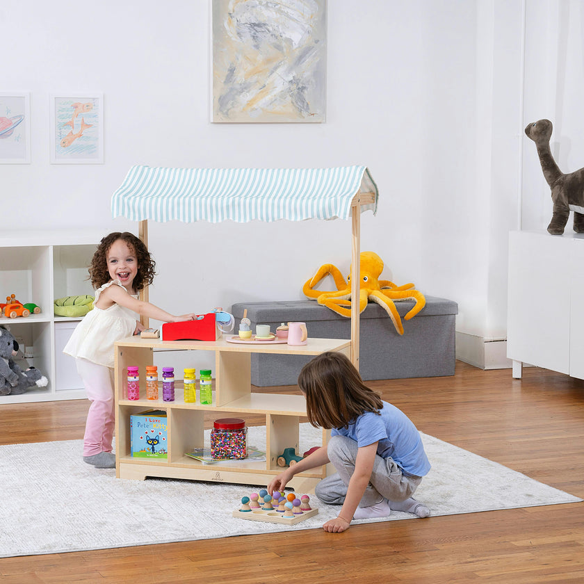 Holly Wooden Market Stand – Kids’ Pretend Play Shop & Display Shelf