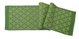 Artisan Hand Loomed Cotton Table Runner - Green Ginkgo - 18"x96" Arcadia Home