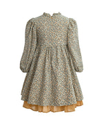 Green Floral Layered Dress