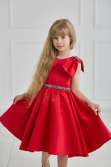 Red Satin Party Dress