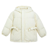 Cream Quilted Bow Pocket Jacket