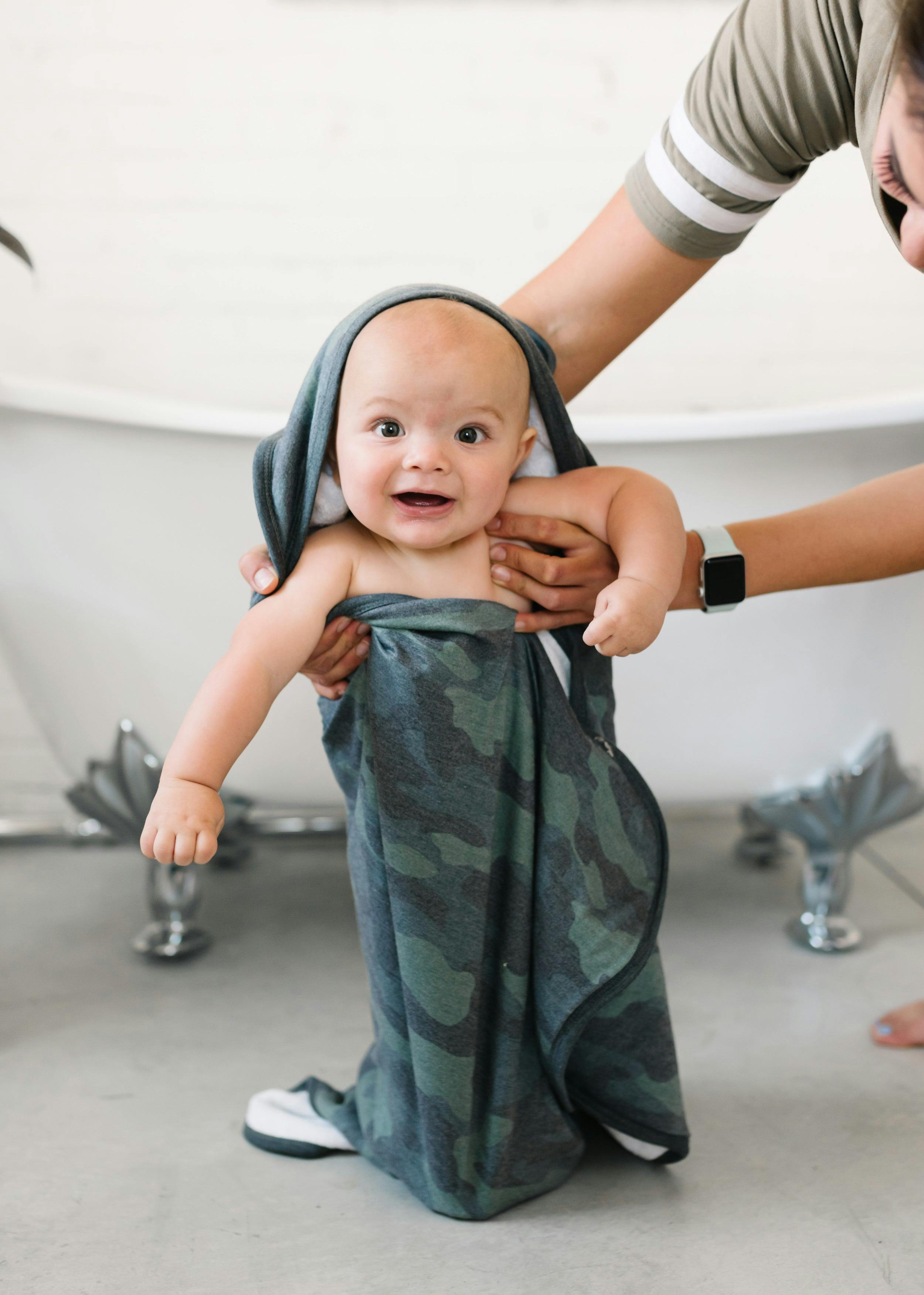 Premium Baby Knit Hooded Towel - Hunter