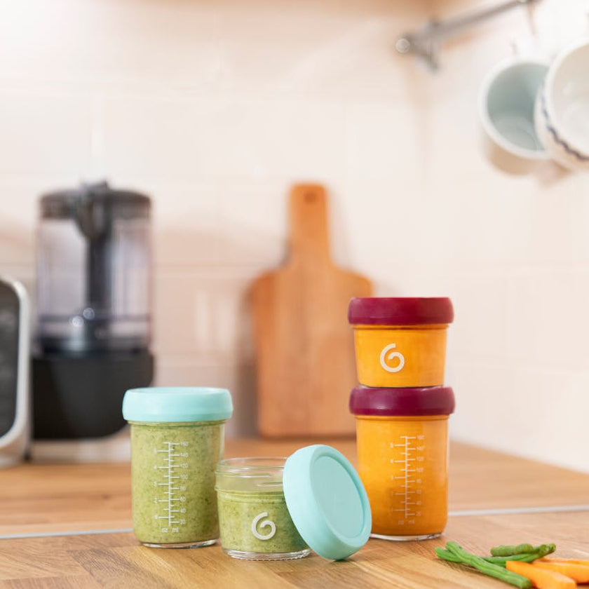 Glass Babybols Baby Food Storage Containers (Airtight, Leakproof Meal Prep Bowls)