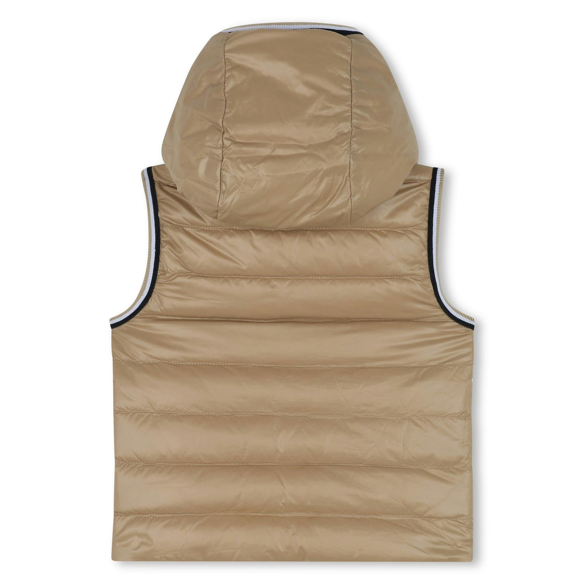 Beige Puffer Sleeveless  Jacket