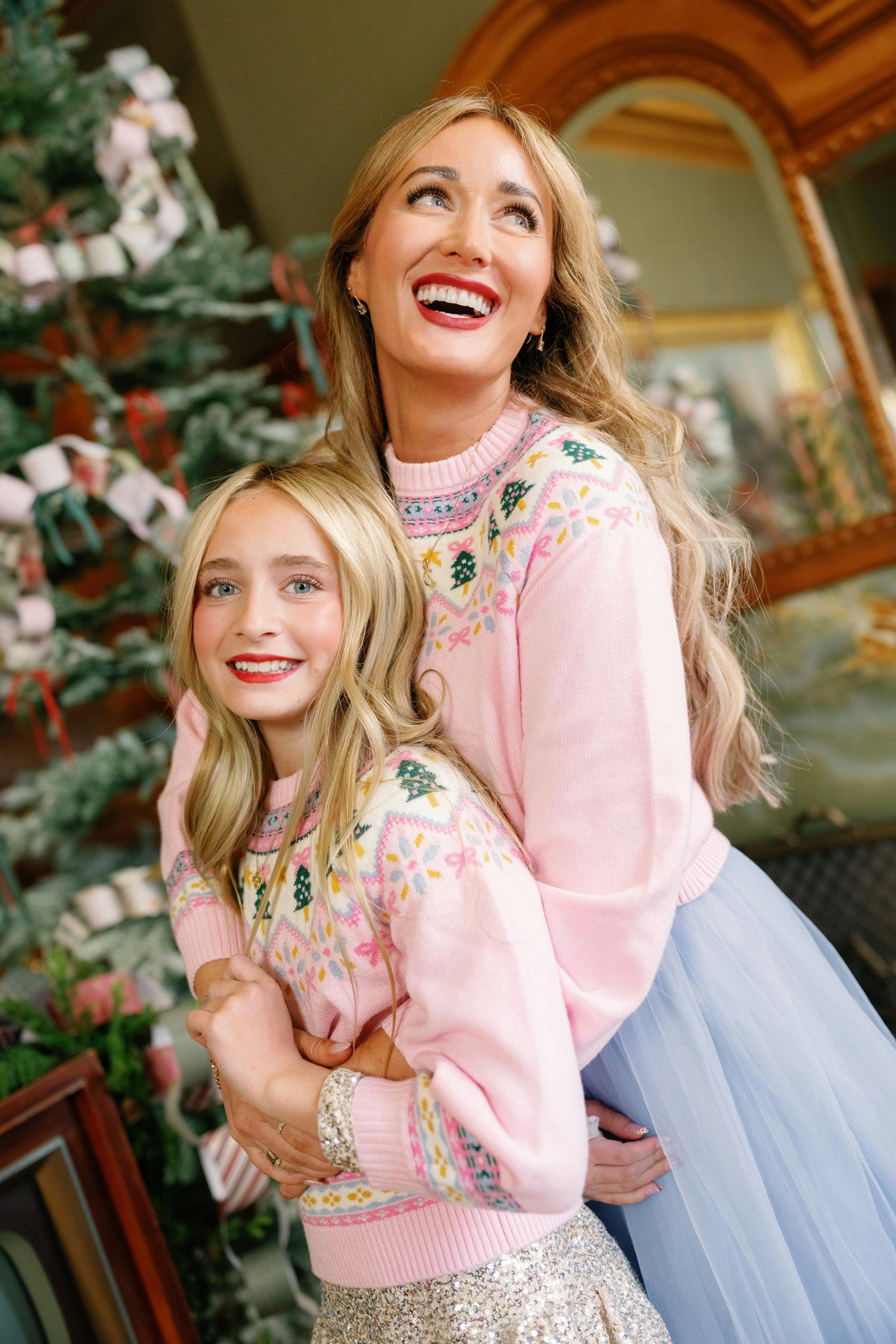 Mini Melody Sweater in Marzipan Pink Fair Isle