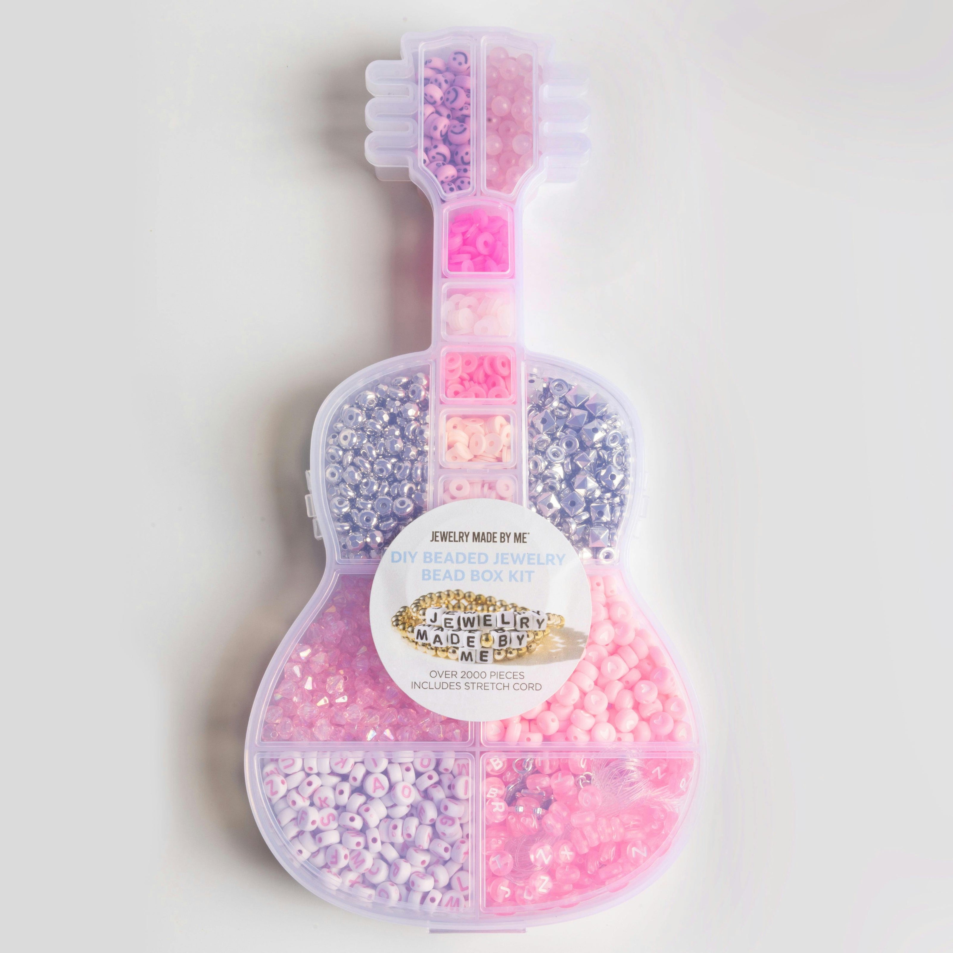 Cowgirl Pink Letter Bead Guitar Shaped Bead Kit with Western Charms