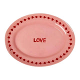 Ceramic Serving Platter with Hand-painted LOVE - Large