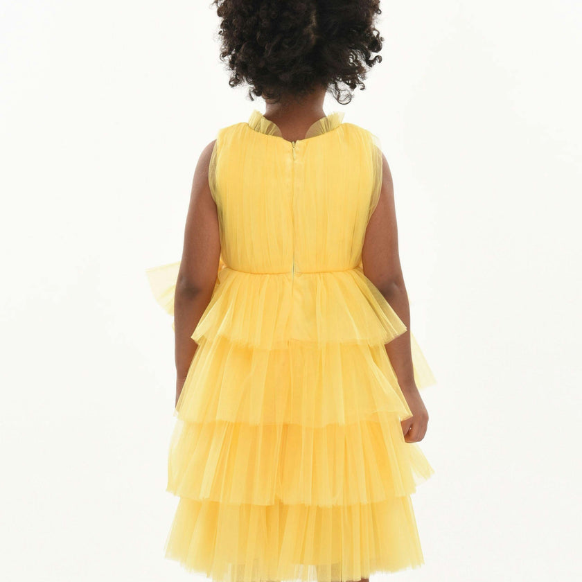 Yellow Farvue Tiered Tulle Dress