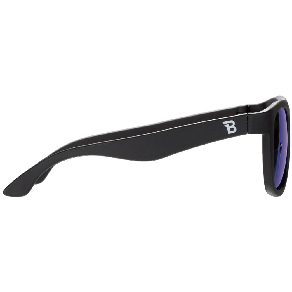 Jet Black Navigator | Polarized Cobalt Blue Mirrored Lenses