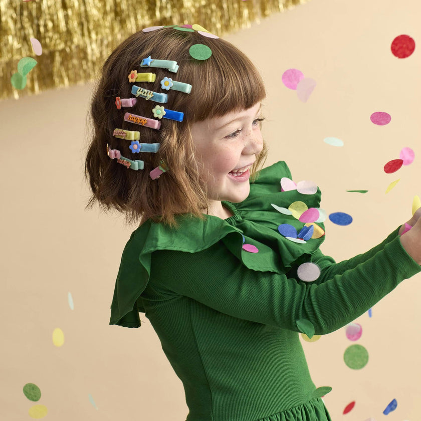 Happy Birthday Enamel Hair Clips