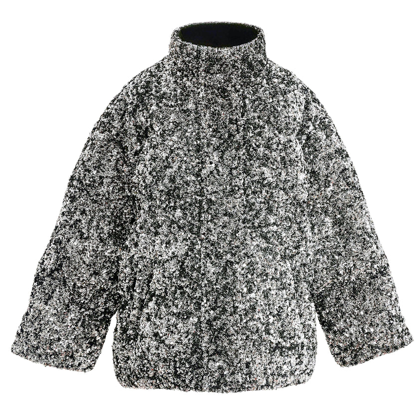 Black Glitter Puffer Jacket