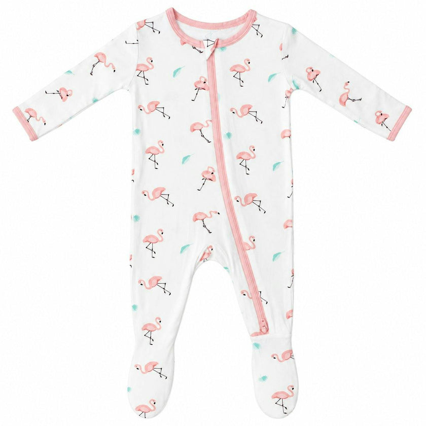Flamingo Zippered Footie