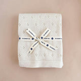 Heirloom Pique Blanket, Light Grey | Organic Cotton