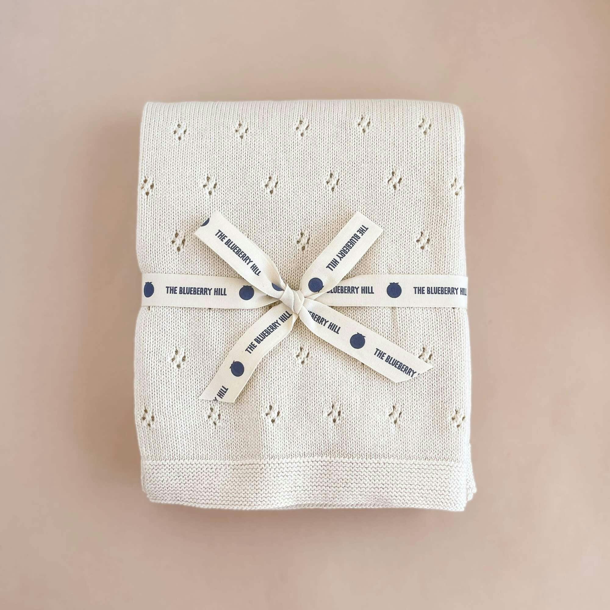 Heirloom Pique Blanket, Light Grey | Organic Cotton