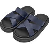 Cove Leather Cross-Over Strap Sandals