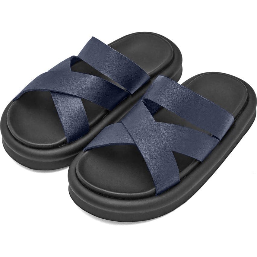 Cove Leather Cross-Over Strap Sandals