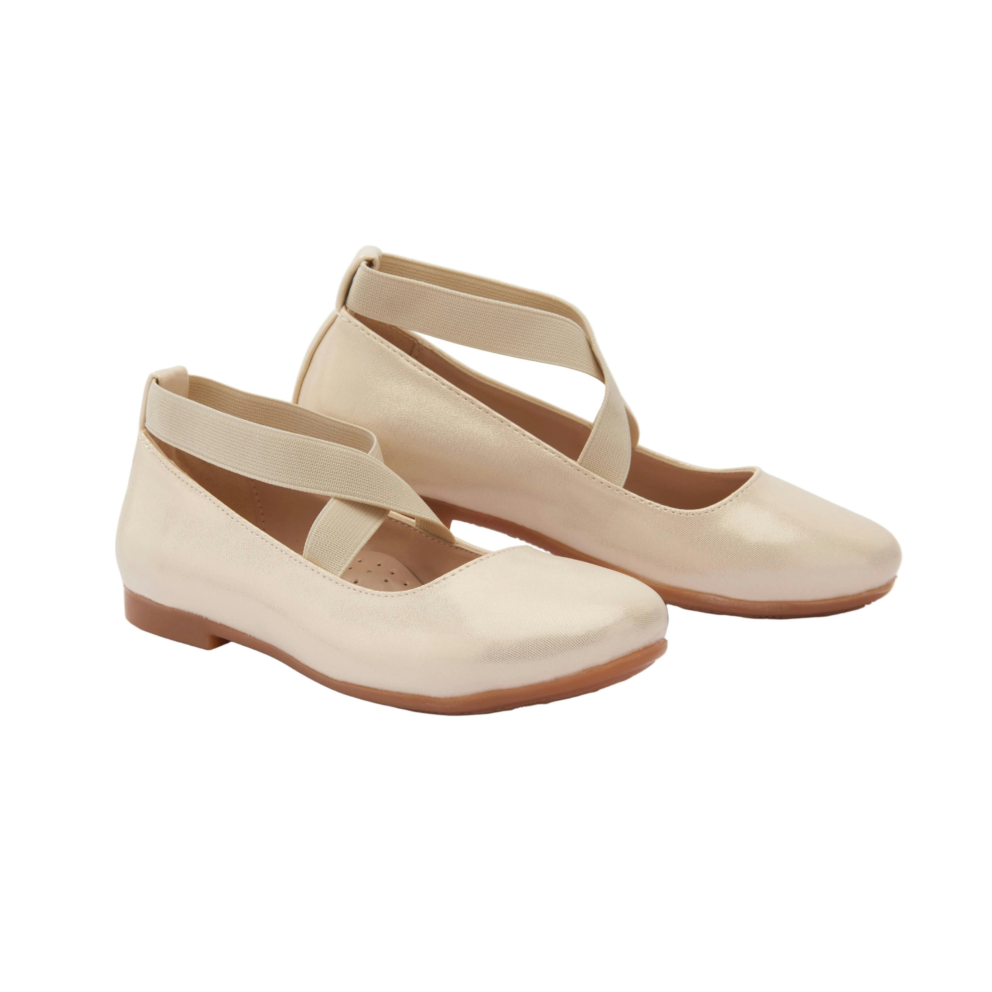 Toddler Gold Satin Ballerina Flats
