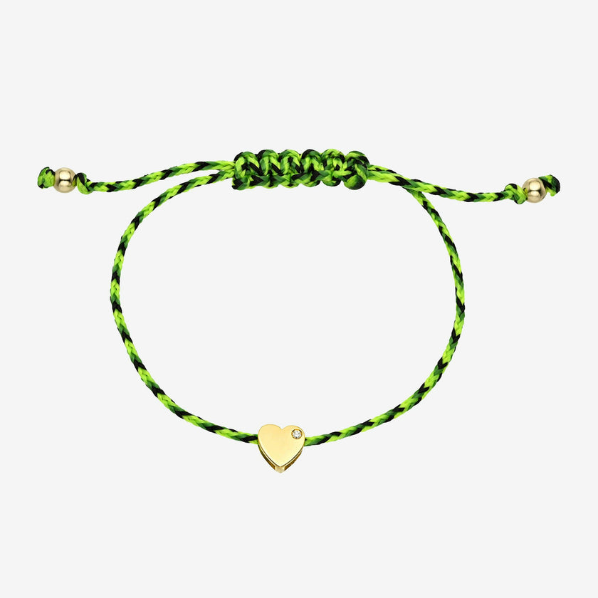 14k Gold Paracord Heart Fortune Bracelet
