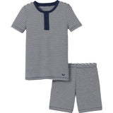 Kid's Pima Snug Fit Pajama Short Set in Pink Stripe