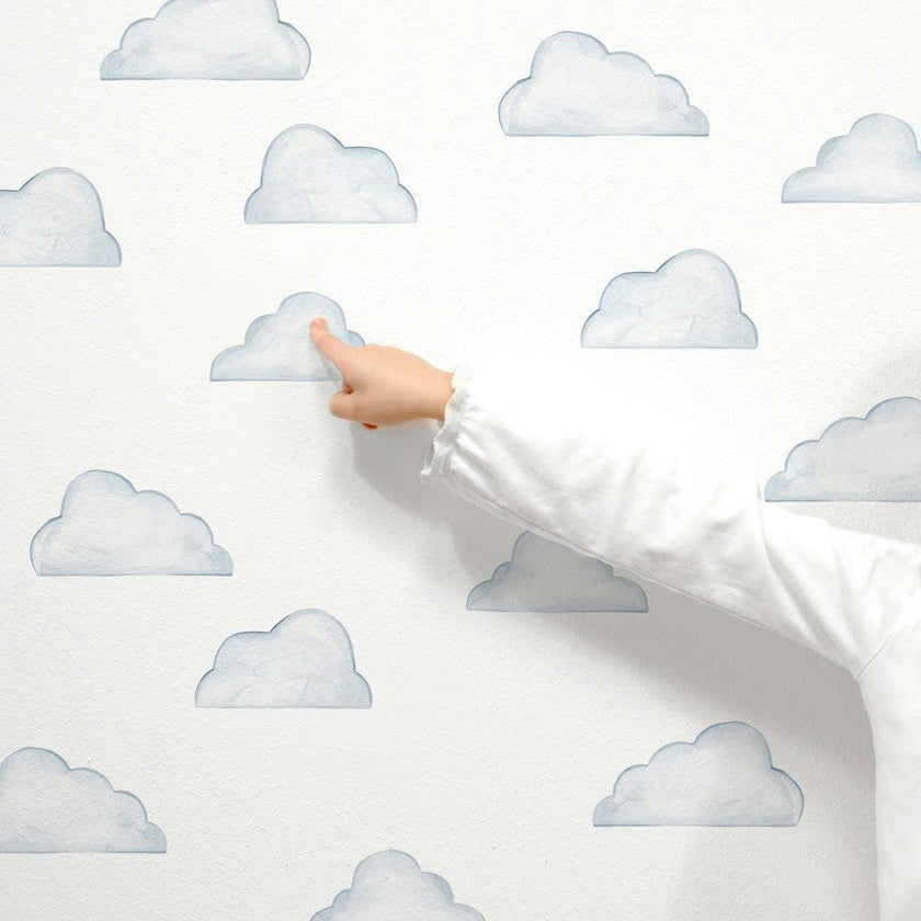 Watercolor Clouds Stylized • Mini • Peel-and-Stick Wall Decals