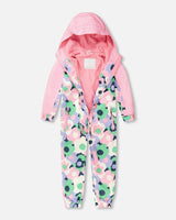 Kids Mid-Season One-Piece Outerwear Black Printed Flowers