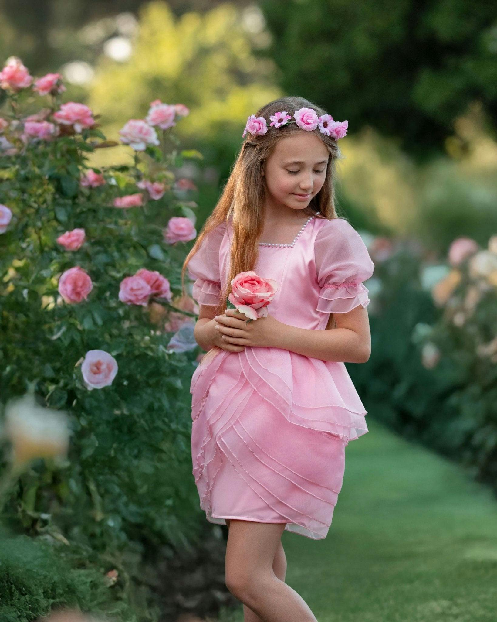 Blush Petal Princess Ruffle Dress