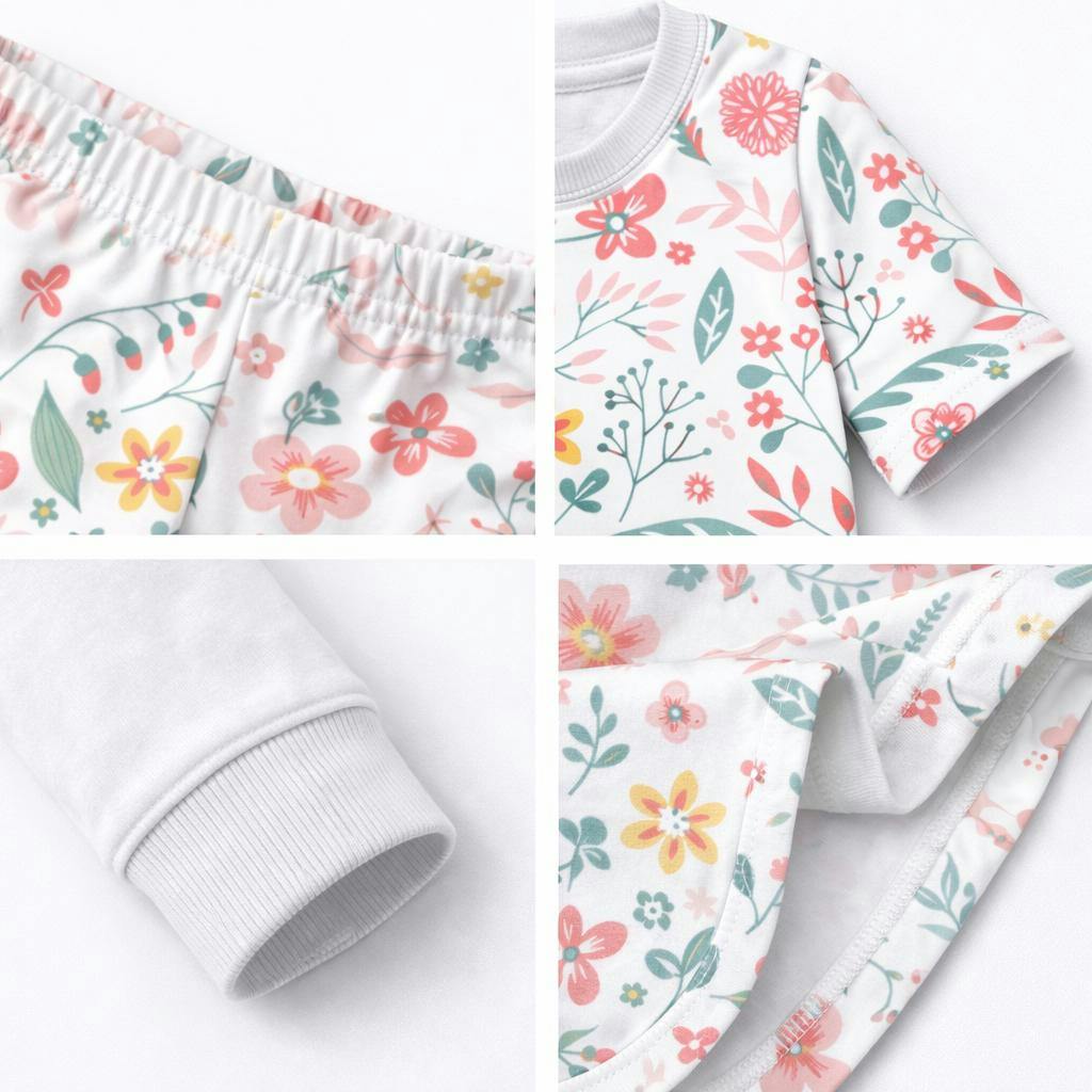 Kids and Toddlers 3 Pack Girls Flowers/Rainbows/Cherries Long Sleeve Snug Fitted Pajamas