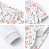 Kids and Toddlers Girls Flowers Long Sleeve Snug Fitted Soft Pajamas Set