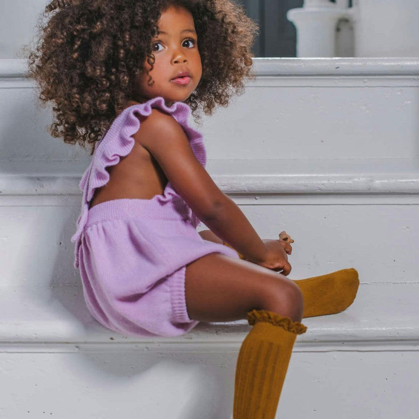 Ruffled Romper| 100% cashmere