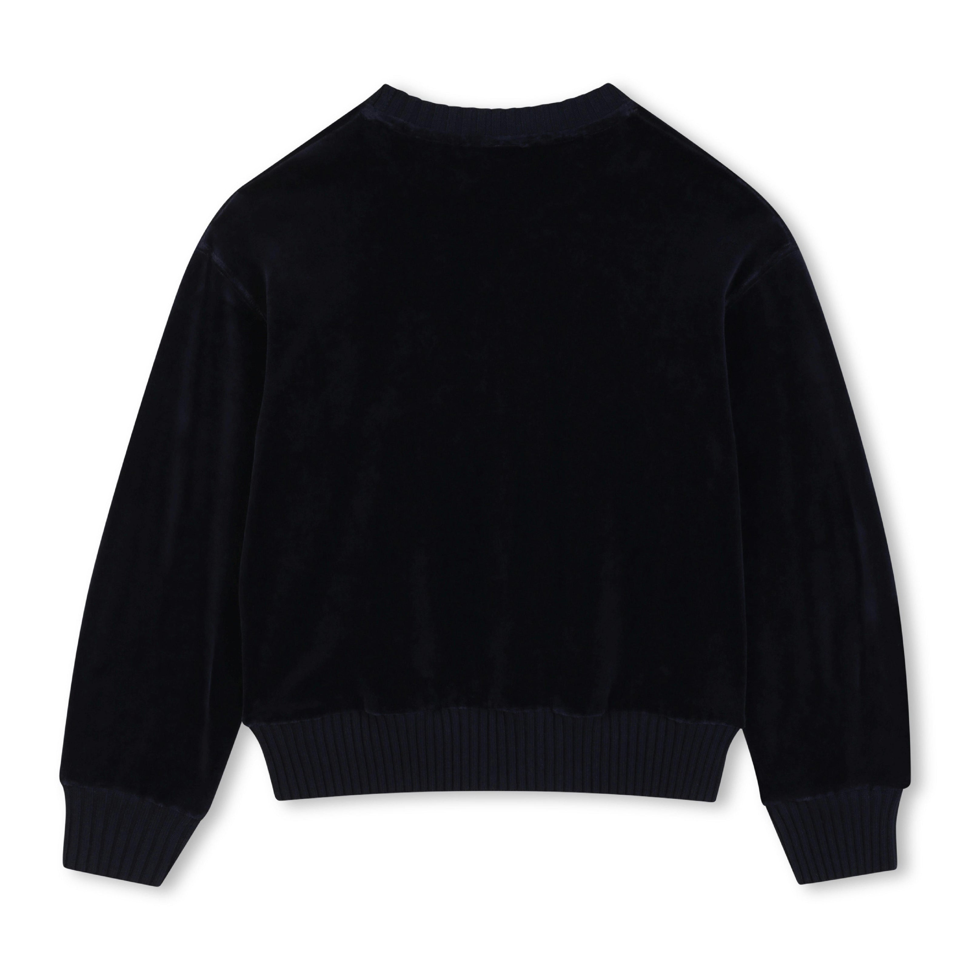 Navy Velvet Logo Sweatshirt