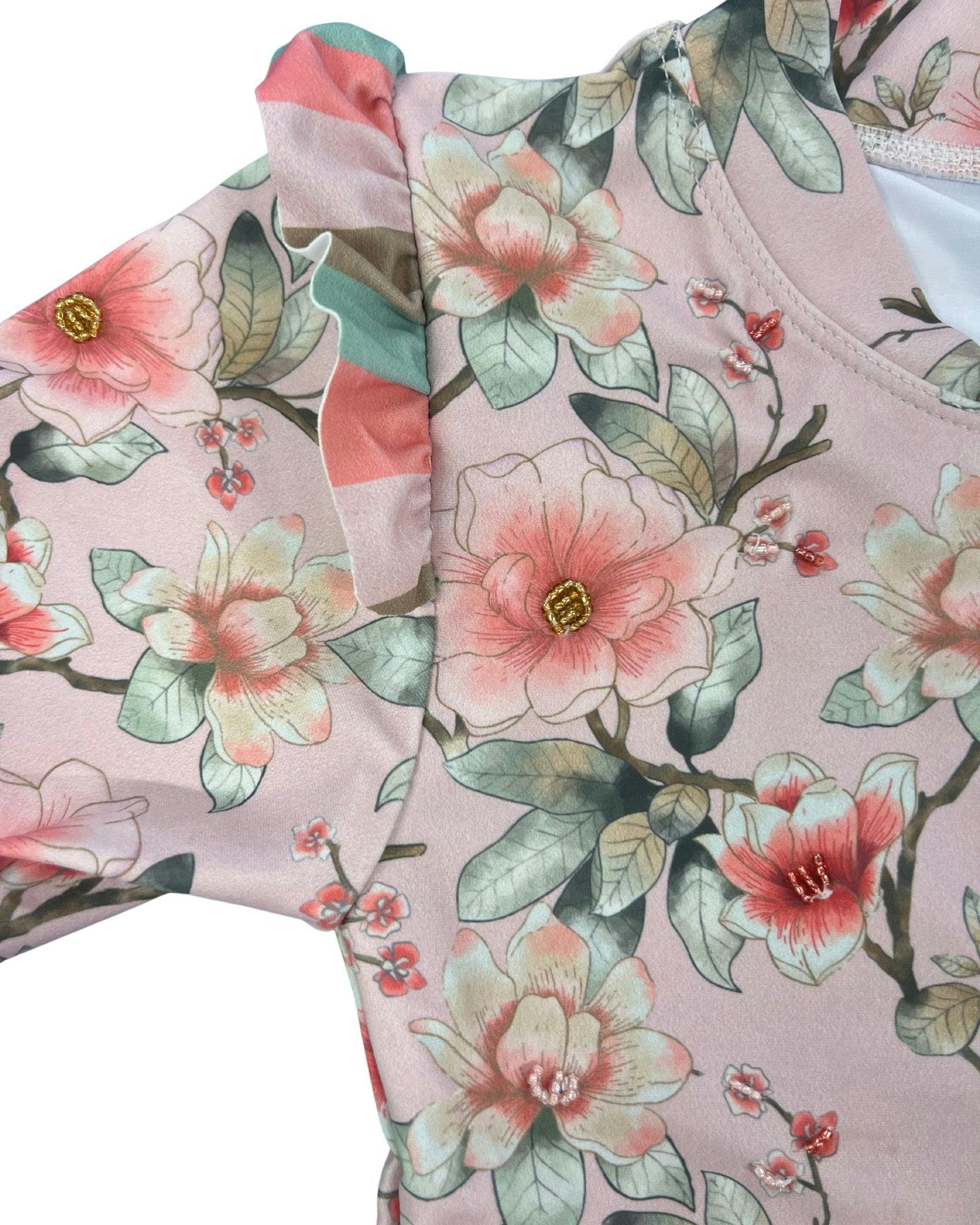 Long Sleeve Zip One Piece Swimsuit – Petal