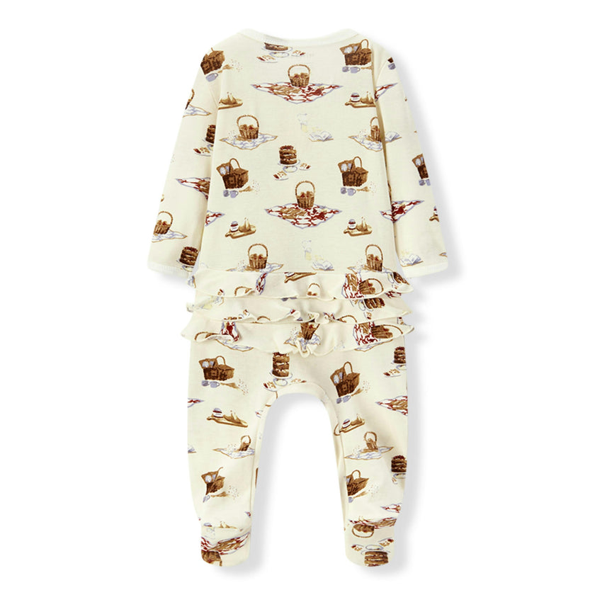 Picnic Organic Cotton Ruffle Footed Romper