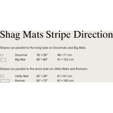Skinny Stripe Shag Floor Mat, Blue