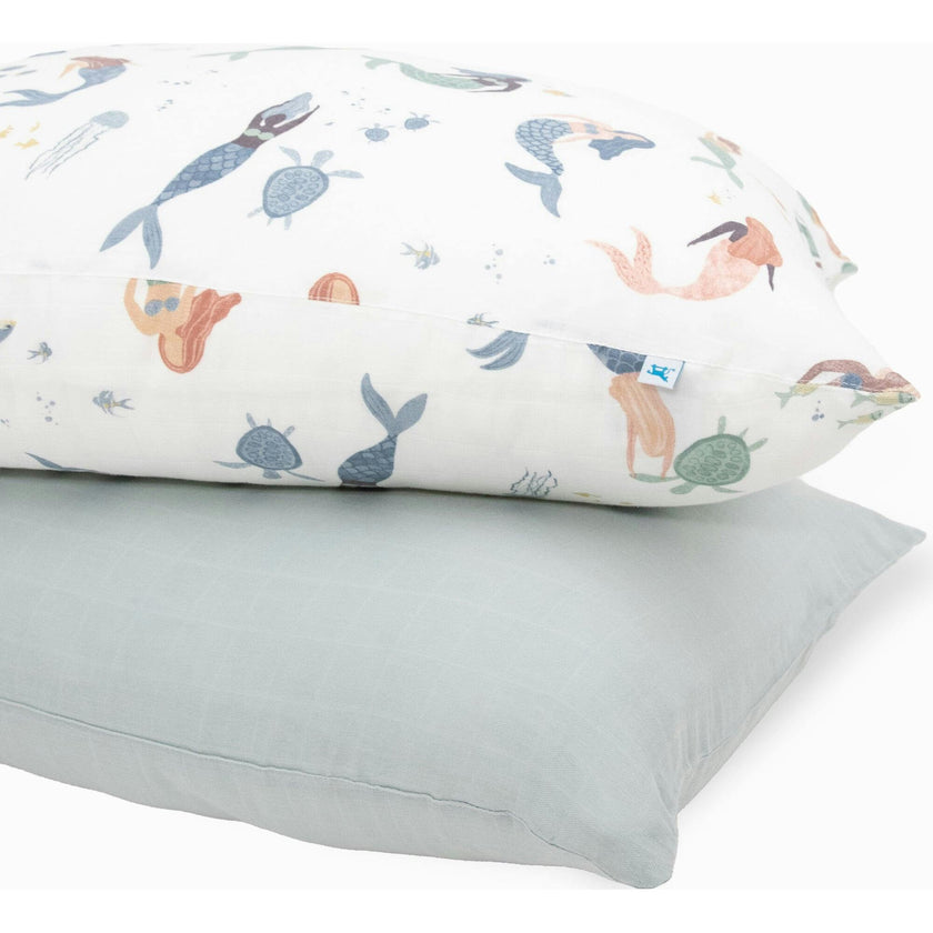 Cotton Muslin Pillowcase 2 Pack - Mermaid Party