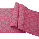 Artisan Hand Loomed Cotton Table Runner - Pink Ginkgo - 18"x96" Arcadia Home