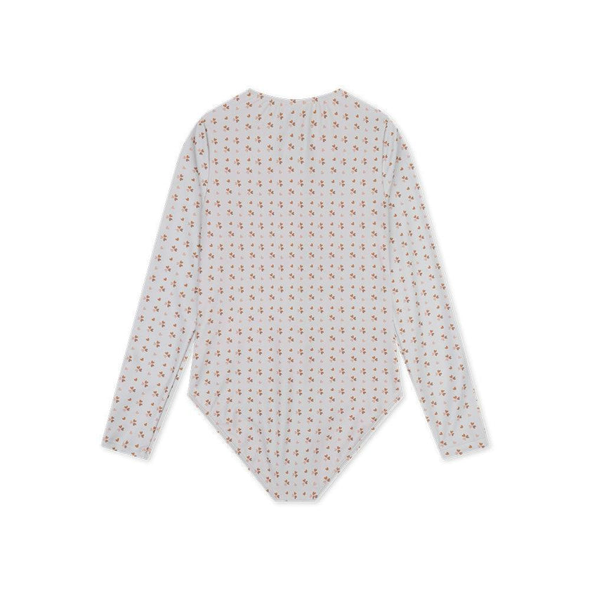UV Swimsuit Girls With Long Sleeves - Old Pink - Cozy Hearts