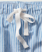 Women's Twill Pajama Set in French Blue Heritage Stripe