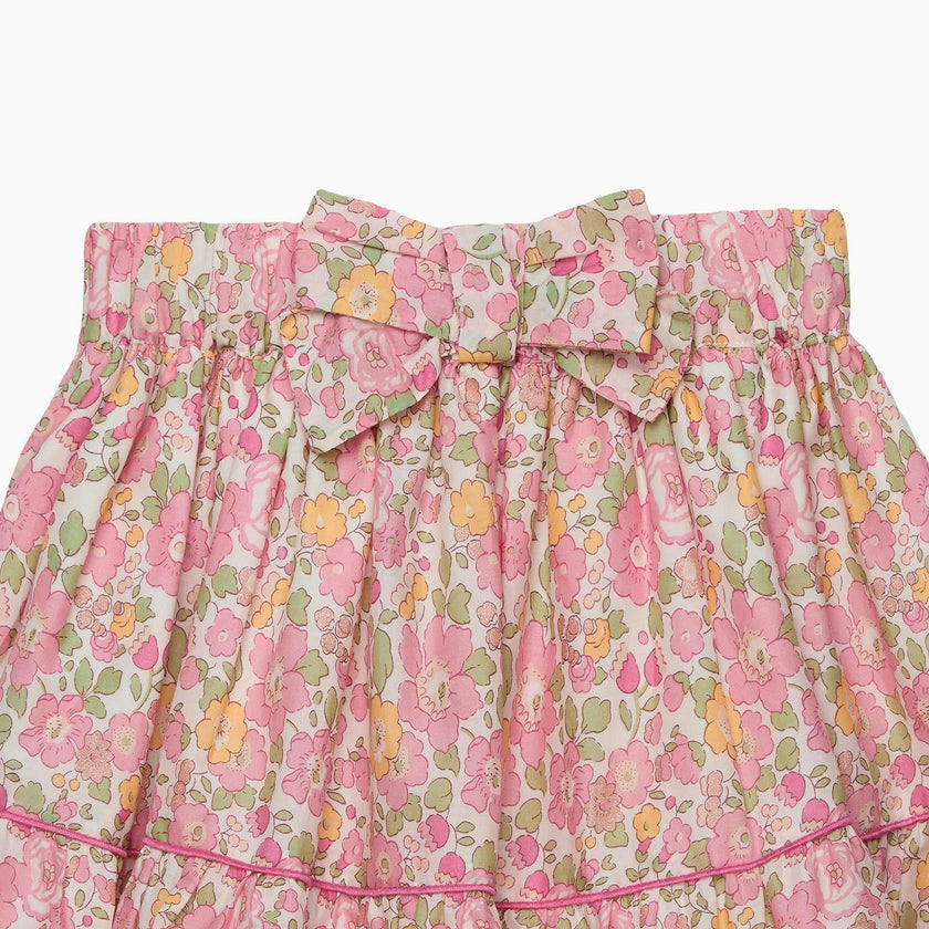 Betsy Bow Tiered Skirt in Peach Sparkle Betsy