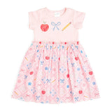 Back To School Trellis Short Sleeve Tutu Dress