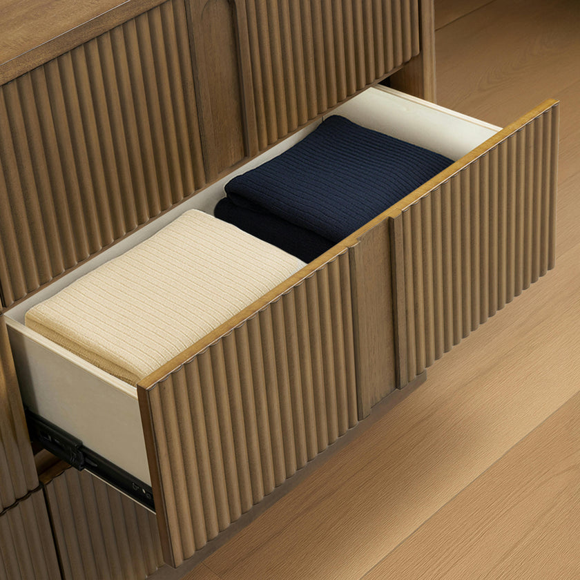 Potomac Push to Open Wooden 6 Drawer Dresser with Recessed Channel Accent Storage